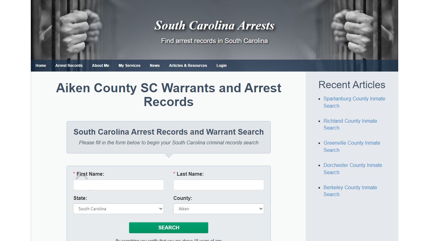 Aiken County SC Warrants and Arrest Records - South Carolina Arrests