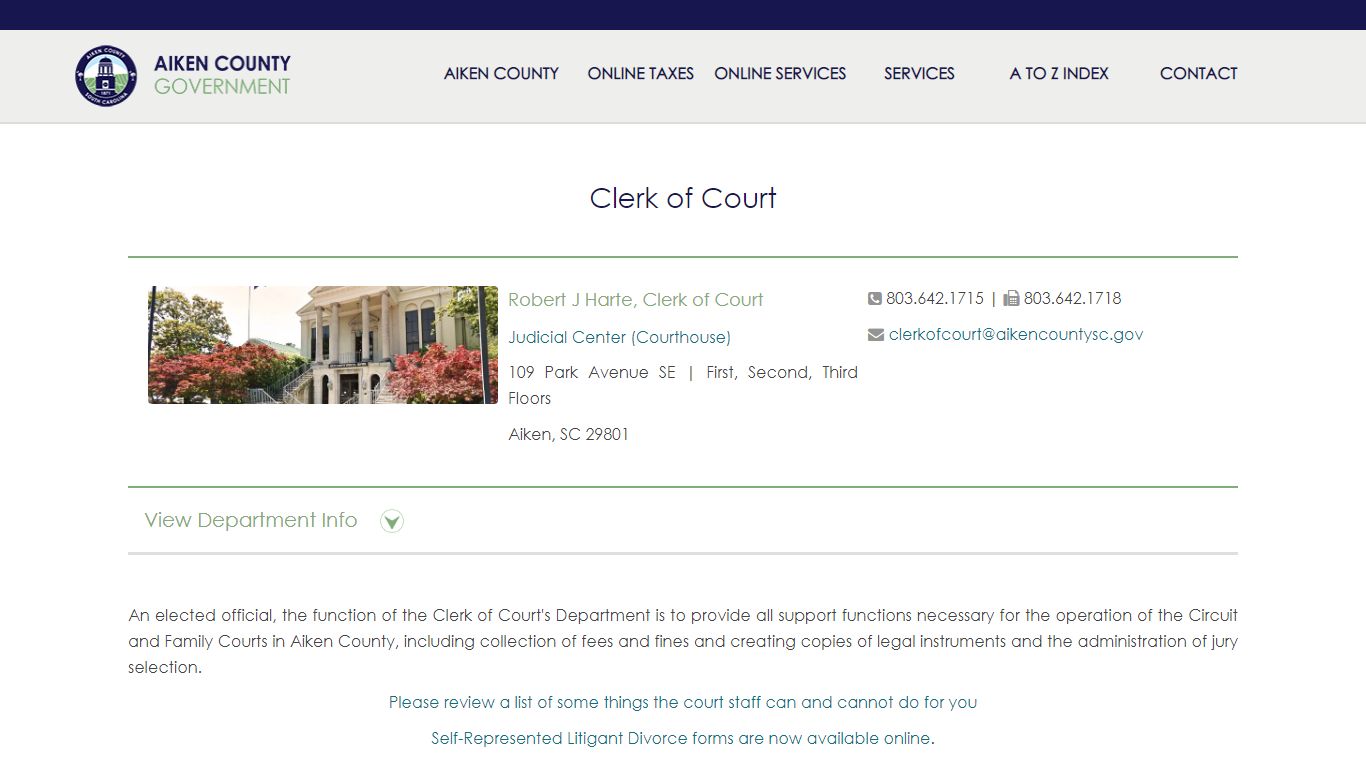 Clerk of Court - Aiken County Government